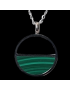 Pendentif Malachite rond avec chaîne