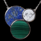 Pendentif Malachite Howlite Sodalite rond avec chaîne