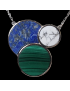 Pendentif Malachite Howlite Sodalite rond avec chaîne