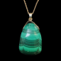 Pendentif Malachite avec chaîne plaquée or rosé