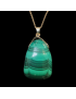 Pendentif Malachite avec chaîne plaquée or rosé