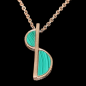 Pendentif Malachite avec chaîne plaquée or rosé