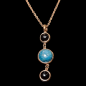 Pendentif Apatite & Onyx avec chaîne plaquée or rosé