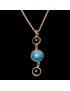 Pendentif Apatite & Onyx avec chaîne plaquée or rosé
