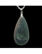 Pendentif Serpentine goutte avec chaîne