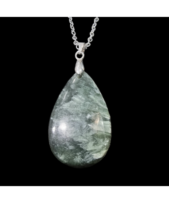 Pendentif Serpentine goutte avec chaîne