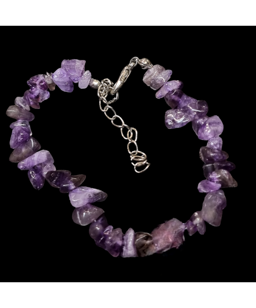 Bracelet améthyste baroque avec fermoir