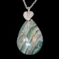 Pendentif Jaspe océan goutte avec chaîne
