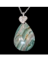 Pendentif Jaspe océan goutte avec chaîne