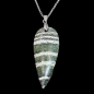 Pendentif Jaspe zèbre vert goutte avec chaîne