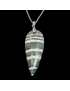 Pendentif Jaspe zèbre vert goutte avec chaîne