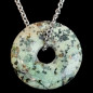 Pendentif Turquoise d'Afrique Donut avec chaîne