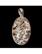 Pendentif Jaspe pop serti Argent 925