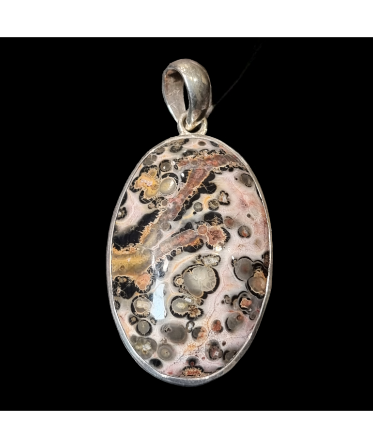 Pendentif Jaspe pop serti Argent 925