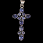 Pendentif Tanzanite sertie Croix Argent 925