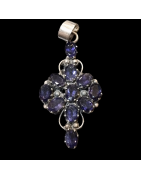 Pendentif Tanzanite sertie Fleur Argent 925