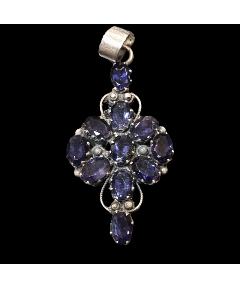 Pendentif Tanzanite sertie Fleur Argent 925