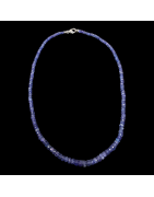 Collier Tanzanite pierres facettées avec fermoir Argent 925
