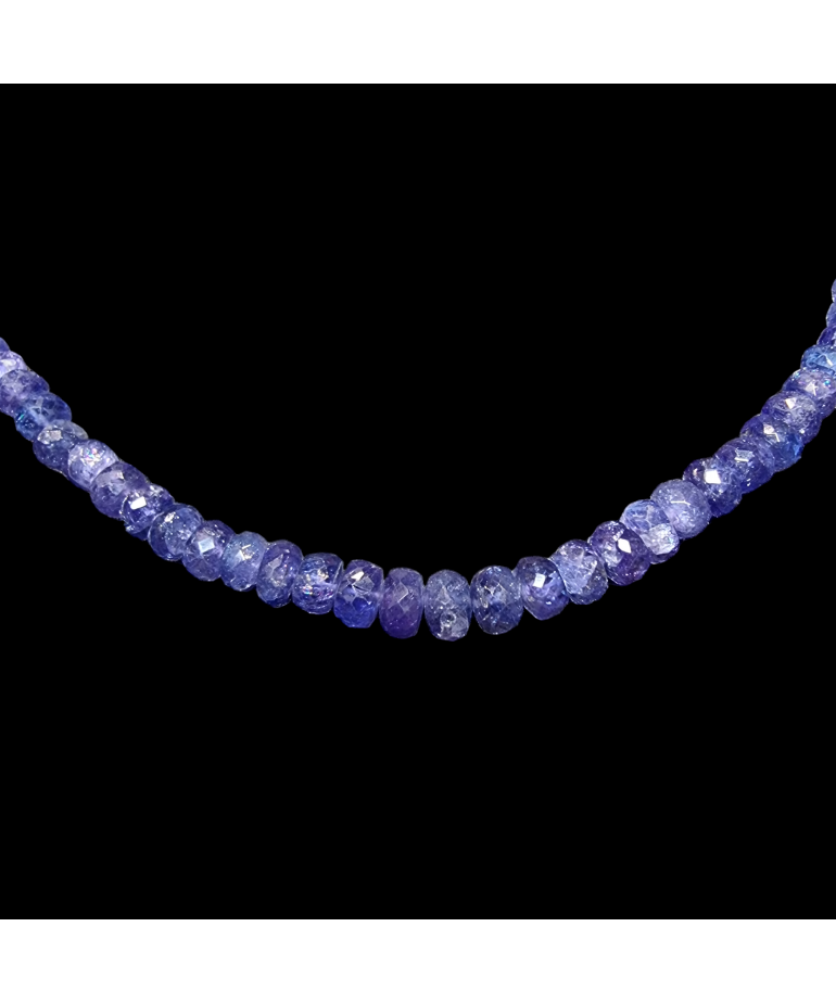 Collier Tanzanite pierres facettées avec fermoir Argent 925