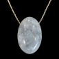 Pendentif Tanzanite pierre roulée ovale avec chaîne dorée
