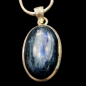 Pendentif Cyanite cabochon serti avec chaîne argent 925