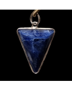 Pendentif Sodalite Triangle serti Argent 925