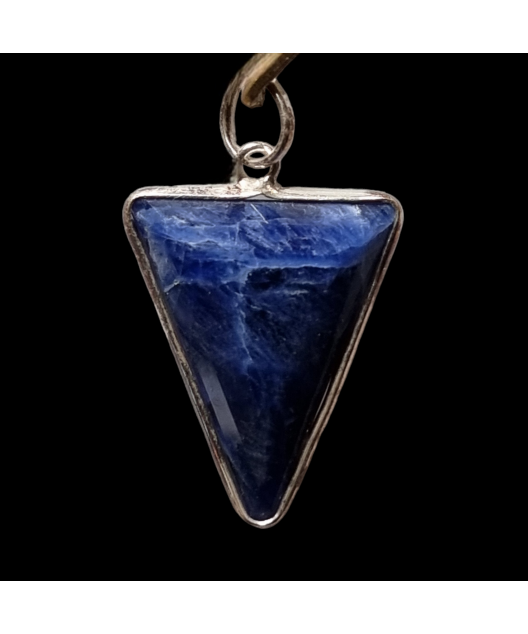 Pendentif Sodalite Triangle serti Argent 925