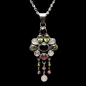 Pendentif Grenat Péridot Pierre de lune Tourmaline rose avec chaîne Argent 925
