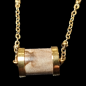 Pendentif Jaspe paysage cylindre avec chaîne dorée