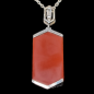 Pendentif Cornaline sertie et chaîne Argent 925
