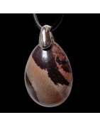 Pendentif Jaspe Picasso pierre roulée sur cordon