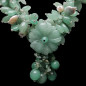Collier Aventurine verte & Perles bouquet de fleur