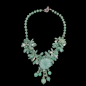 Collier Aventurine verte & Perles bouquet de fleur