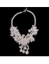 Collier Quartz rose & Perles bouquet de fleur