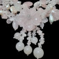 Collier Quartz rose & Perles bouquet de fleur