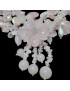 Collier Quartz rose & Perles bouquet de fleur