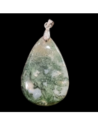 Pendentif Agate mousse avec bélière
