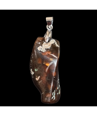 Pendentif Agate de feu avec bélière