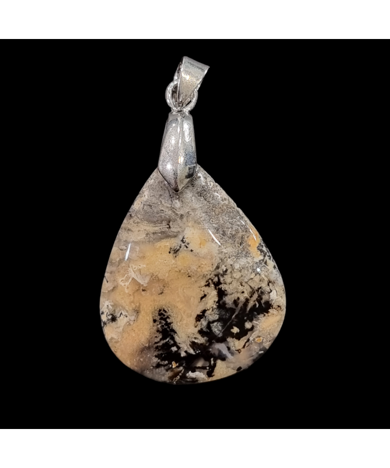 Pendentif Agate dendrite avec bélière