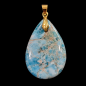 Pendentif Apatite bleue avec bélière dorée