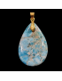 Pendentif Apatite bleue avec bélière dorée