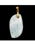 Pendentif Apatite bleue avec bélière dorée