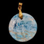 Pendentif Apatite bleue avec bélière dorée