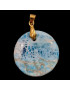 Pendentif Apatite bleue avec bélière dorée