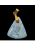 Pendentif Apatite bleue avec bélière dorée