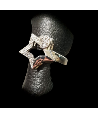 Bague Zirconium Etoile Métal rhodié Taille 60