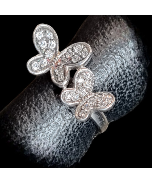 Bague Zirconium Papillon Argent 925 Taille 55
