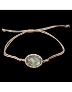 Bracelet Labradorite facettée sur cordon réglable