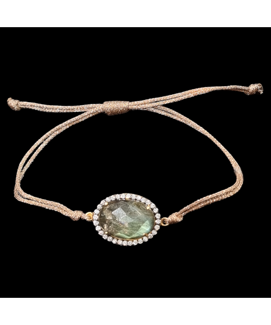 Bracelet Labradorite facettée sur cordon réglable