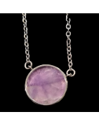 Pendentif Améthyste avec Chaîne acier inox